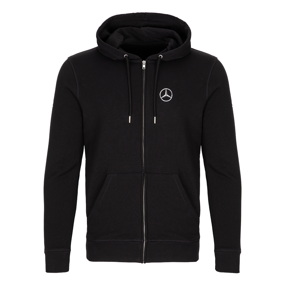 Schwarzer Kapuzenpullover mit Reißverschluss