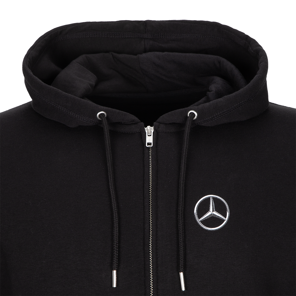 Schwarzer Kapuzenpullover mit Reißverschluss