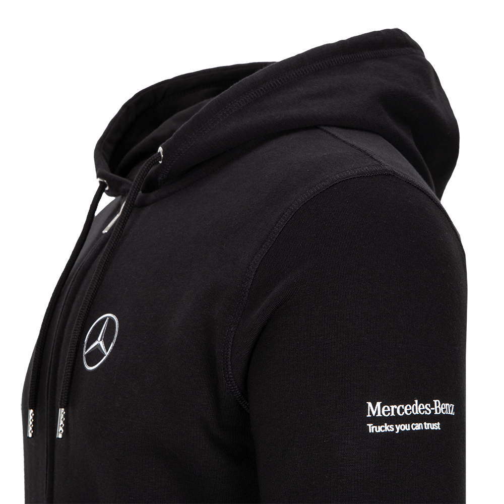 Schwarzer Kapuzenpullover mit Reißverschluss