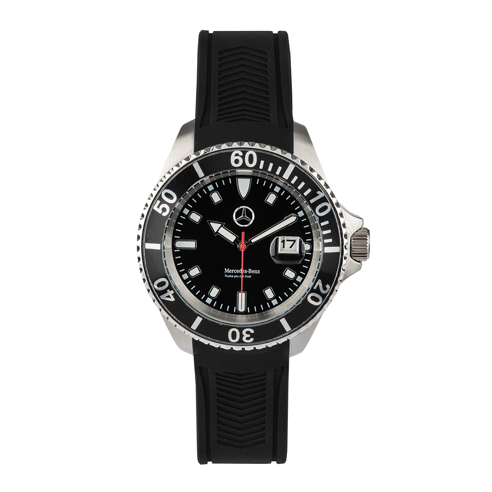 Black Steel Silicon Strap Watch